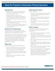 Restructuring Fact Sheet - Pinnacol Assurance