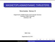 magnetoplasmadynamic thrusters - Dickinson State University