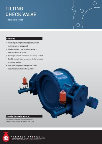 TILTING CHECK VALVE - Premier Valves