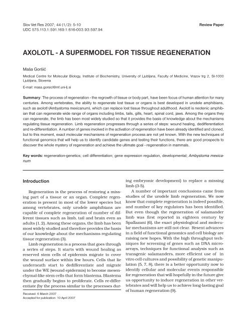 Slov Vet Res 2007; 44 (1/2) - Slovenian veterinary research