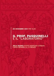 IL PROF. PASQUINELLI E IL âLABORATORIOâ