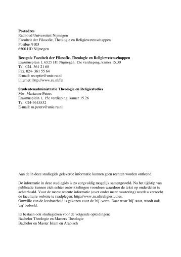 Download hele studiegids (PDF) - Studiegidsen - Radboud ...