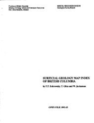 surficial geology map index of british columbia - Government of ...