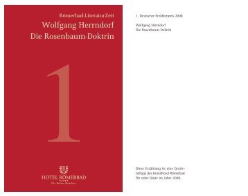 Wolfgang Herrndorf Die Rosenbaum-Doktrin - Hotel Römerbad