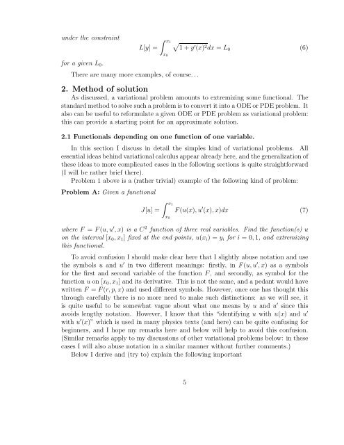 [VAR]=Notes on variational calculus