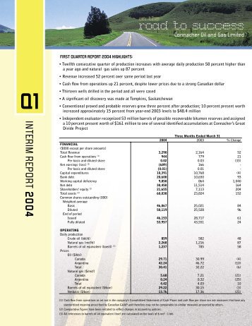 INTERIM REPORT 2004 - Connacher Oil and Gas
