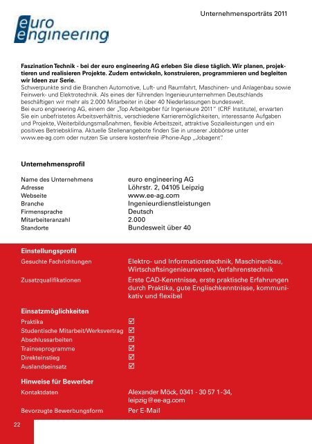 Ausstellerkatalog zur Firmenkontaktmesse - Hochschule Anhalt