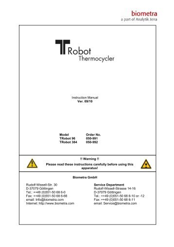 TRobot user manual - Biometra