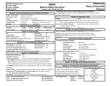 shamrock floor & concrete cleaner msds - Swisher Hygiene