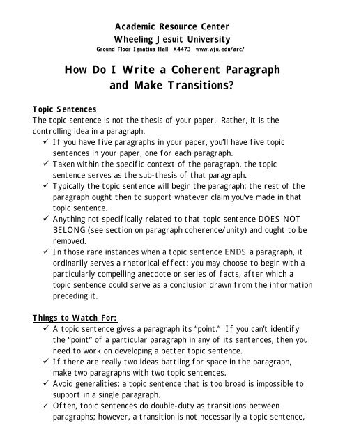 write a unified coherent essay