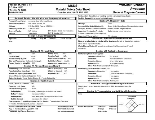 awesome general purpose cleaner msds - Swisher Hygiene