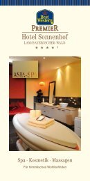 Spa · Kosmetik · Massagen - BEST WESTERN PREMIER Hotel ...