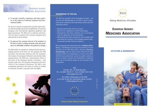 EGA Brochure - European Generic medicines Association
