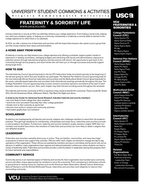 fraternity & sorority life - University Student Commons and Activities ...