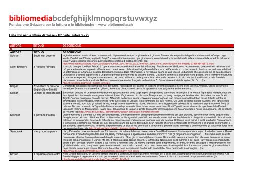 Scarica la lista con la descrizione dei contenuti - pdf - Bibliomedia