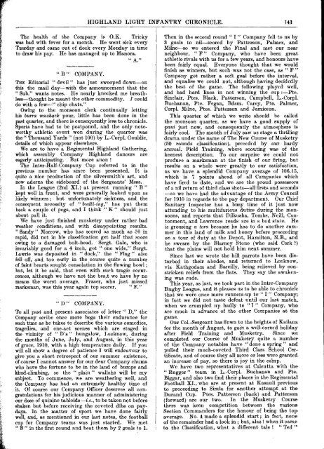 HLI Chronicle 1910 - The Royal Highland Fusiliers