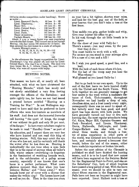 HLI Chronicle 1910 - The Royal Highland Fusiliers