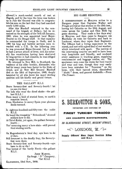 HLI Chronicle 1910 - The Royal Highland Fusiliers