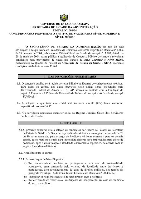 Concurso UNIFAP - Universidade Federal do Amapá: cursos, edital e