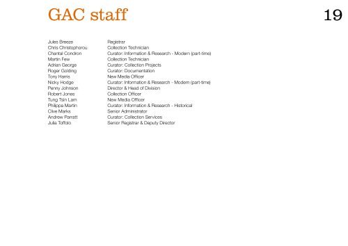 GAC Annual Report 2011-2012 - Government Art Collection