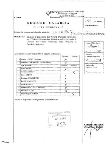 Bilancio di previsione dell'ATERP (Azienda Territoriale per