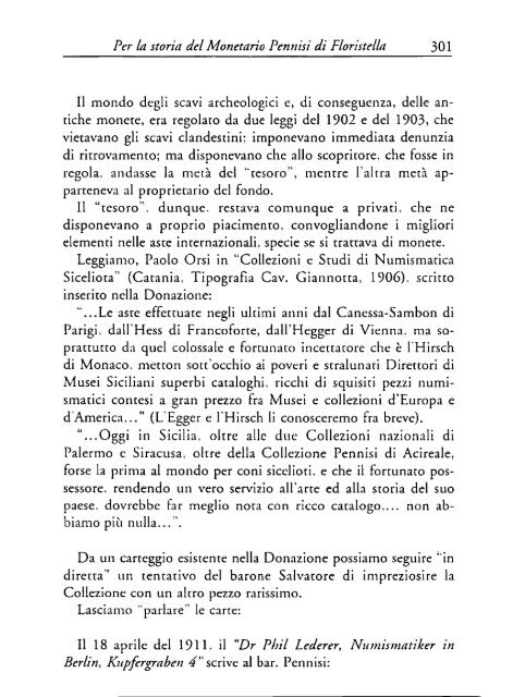 Saporita F. Per La storia del monetario Pennisi di Floristella ...