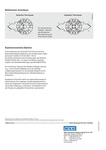 Analoge Temperatur-Transmitter Typ T19.10, konfigurierbare ...