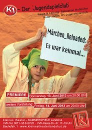 Flyer zum Download - Kleines Theater Kammerspiele Landshut