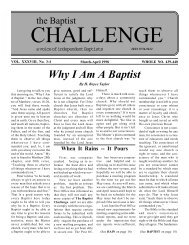 Why I Am A Baptist - The Baptist Challenge