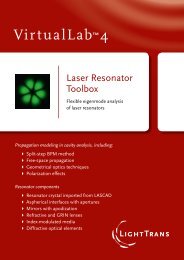 Resonator components - LightTrans VirtualLab