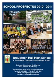 Prospectus 2010 to 2011 - Broughton Hall High School