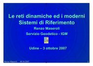 Le reti dinamiche ed i moderni Sistemi di Riferimento Le reti ... - Ogs