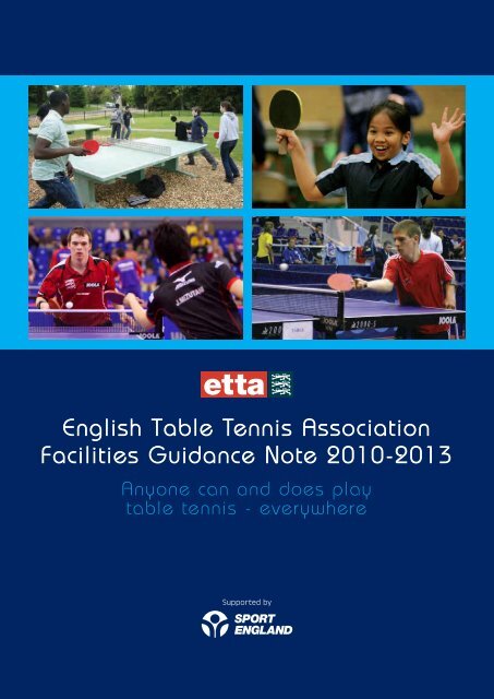 English Table Tennis Association Facilities Guidance Note 2010-2013