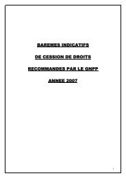 baremes indicatifs de cession de droits recommandes par le gnpp ...