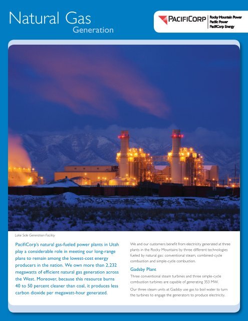 Rocky Mountain Power Natural Gas Generation Overview - PacifiCorp