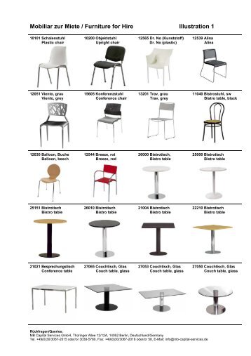 Mobiliar zur Miete / Furniture for Hire Illustration 1 - InnoTrans