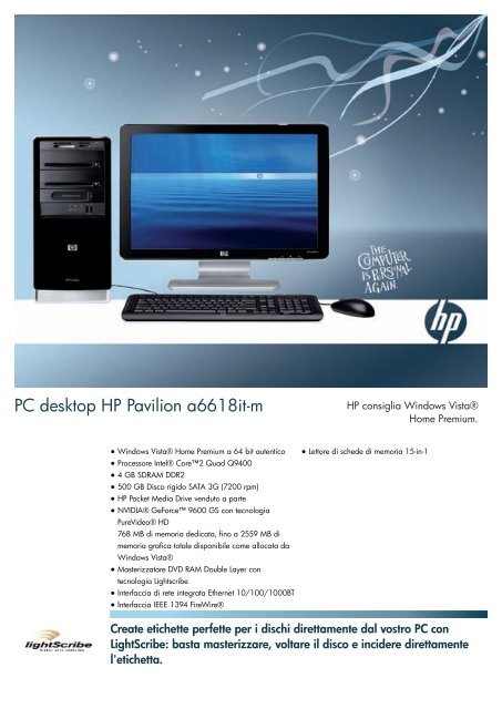 PSG Consumer Collateral Christmas08 HP Desktop Bundle Datasheet