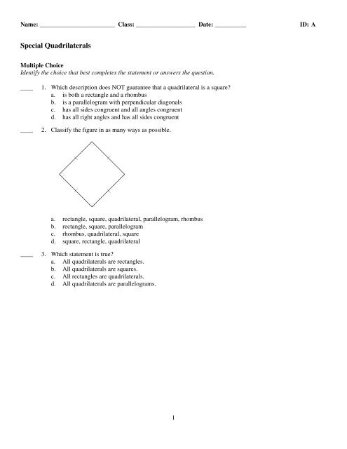 Day 16 - Quadrilaterals Flip Book