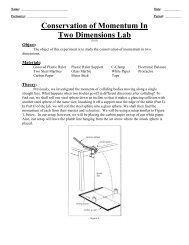 Conservation of Momentum In Two Dimensions Lab - Dickey Physics