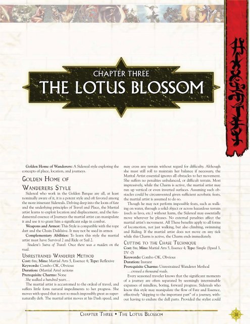 The PerfecT LoTus from rooT To BuLB II - Exalted, character sheets
