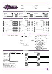 The complete character sheet - Standard - Exalted, character sheets