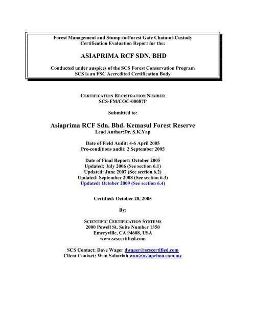 Asiaprima Rcf Sdn Bhd Scs Global Services