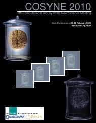 COSYNE 2010 - Gatsby Computational Neuroscience Unit - UCL