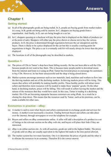 Edexcel IGCSE Economics answers - Pearson Schools