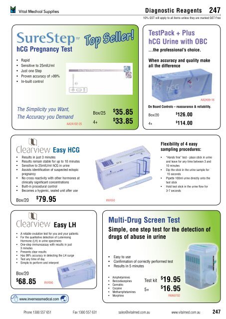 TestPack + Plus HCG Urine With OBC - Vital Medical Supplies