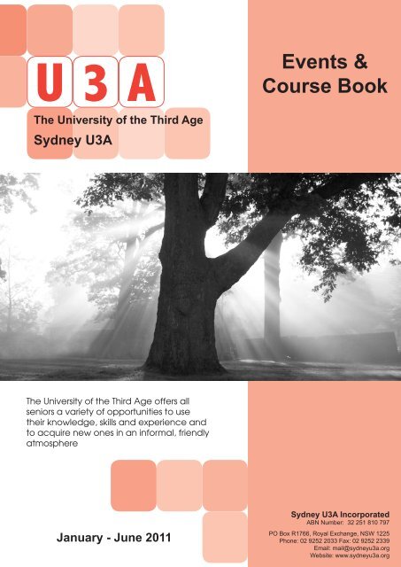 Events & Course Book - Sydney U3A