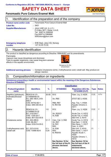 Jotun fenomastic paint msds