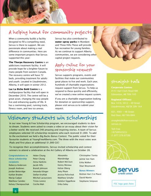 Winter 2010 - Servus Credit Union