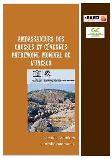 liste des Ambassadeurs UNESCO Causses et Cévennes et leurs ...