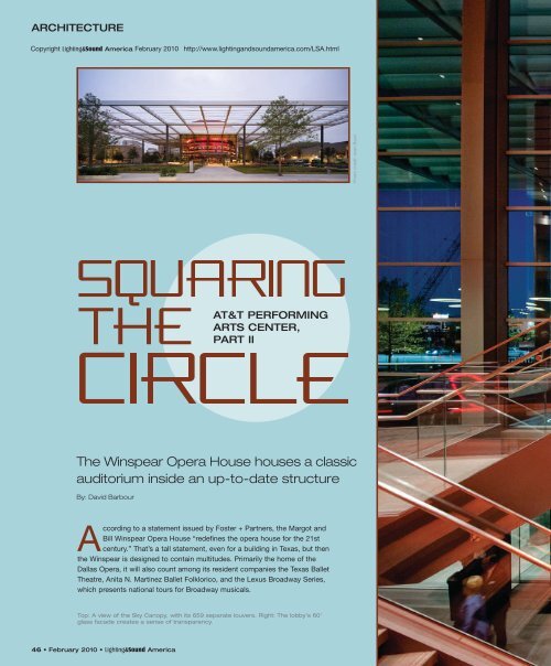 The Winspear Opera House houses Lighting & Sound America